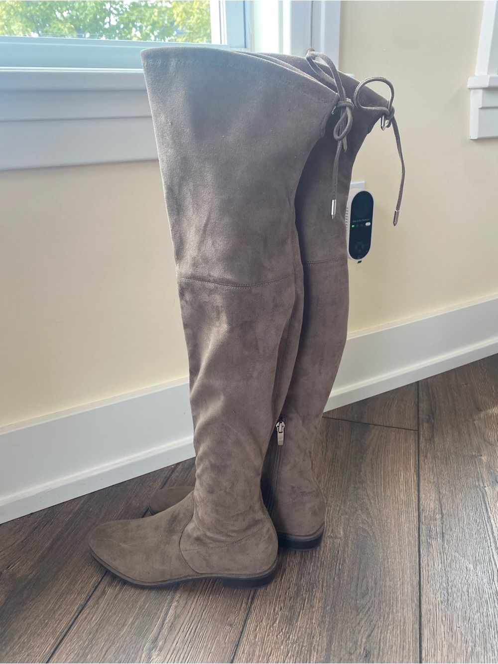 Marc Fisher Over The Knee Boots Womens 8M Taupe Brown Faux Suede Thigh High OTK